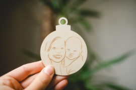Kerstbal hout | schets