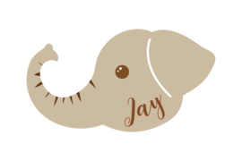 Houten naambordje voor kinderkamer | olifant