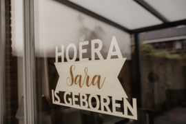 Geboorte raambord van hout | Sara