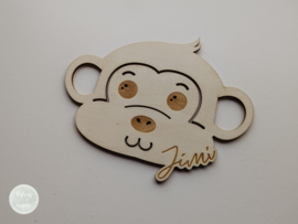 Houten naambordje voor kinderkamer | aap