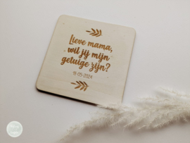 Houten kaarten vierkant | getuigen