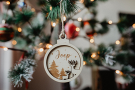 Houten kerstbal met 3D-effect