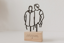 Lijntekening van hout  op standaard