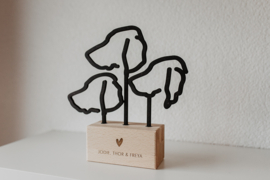 Silhouet van hout  op standaard
