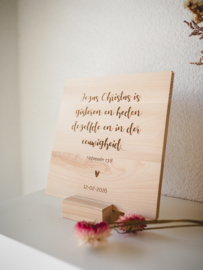 Bijbeltekst op hout | eigen tekst
