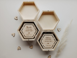 Gepersonaliseerd houten getuigen vraagdoosje