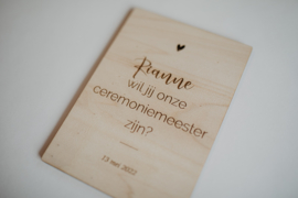 Houten kaarten | ceremoniemeester