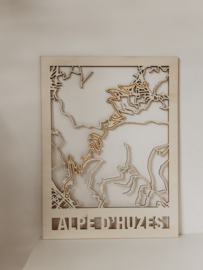 Houten Plattegrond van de Alpe d’Huez - Speciaal voor Alpe d’HuZes