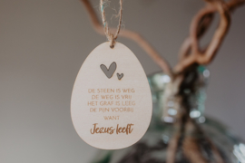 Houten paas hanger | Jezus leeft