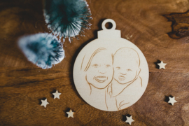 Kerstbal hout | schets