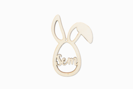 Houten paashanger met naam | paashaas