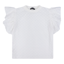 Ruffle top - off white broderie