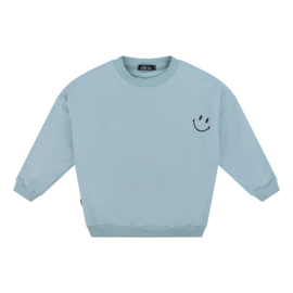 Loose sweater 'smiley' - dusty blue