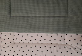 Boxkleed (oud groen/wit met zwarte dots)