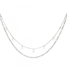 Ketting Double Stars - Zilver