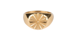 Ring Star Seal Gold steel