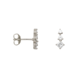 Eline Rosina Zirconia cone earrings - Zilver