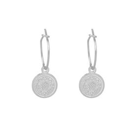 Oorbellen Lucky Coin - Zilver