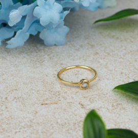 Geboortesteen Ring Bergkristal April – 925 Zilver Verguld (Maat 17)