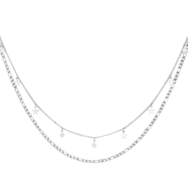 Ketting Double Stars - Zilver
