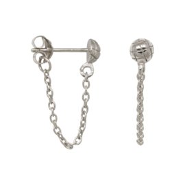 Eline Rosina Snake stud chain earrings - Zilver