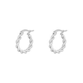 Oorbellen Hoops Twine - Zilver