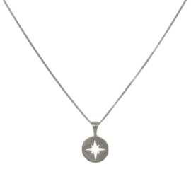 Eline Rosina North star coin necklace - Zilver