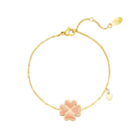 Armband Lucky Heart - Peach goud