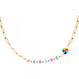 Ketting J'adore - Goud gekleurd