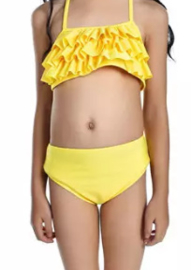 Bikini "ruches" licht Geel