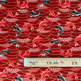 Japanse stof Karpers-rood NAKA-1750-82A