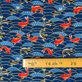 Japanse stof Karpers-blauw NAKA-1750-82C