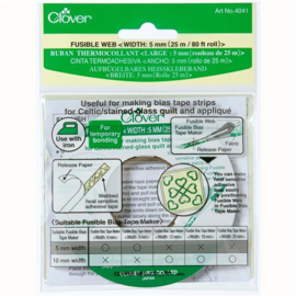 Plakvlieseline om band strijkbaar te maken 5 mm x 25 m Clover 4041