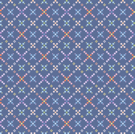 Gathering Sun Quilt Diamond - Blue/Multi Maywood Studio MAS11195-BZ