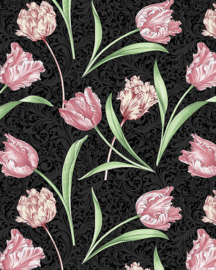 Evelyn's Etched Tulips Etched Tulips Black 2021313212