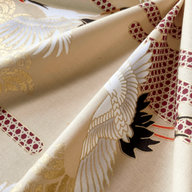Japanse stof Kraanvogels-creme NAKA-1750-73D