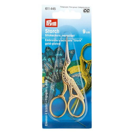 Professional Borduurschaar Ooievaar 3 1/2'' 9 cm goudkleurig Prym 611445