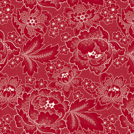 Quilting Treasures Colebrook Antiquities 26010-R Red-Cream Large Linear Floral