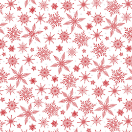 Tailgate Traditions Red Snowflakes on White 2580-08