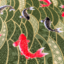 Japanse stof Karpers-groen NAKA-1750-82D