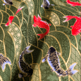 Japanse stof Karpers-groen NAKA-1750-82D