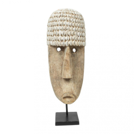 The Cowrie Mask on Stand - Medium