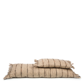 Kussen beige/zwart 35 x 100 cm