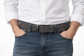 Leren Herenriem Cognac 4 cm Velours