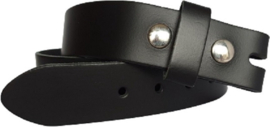 Leren buckle riem zwart 4 cm breed