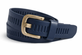 Zwarte Leren Riem Met Gleufjes 4 cm Herenriem van Echt Leer