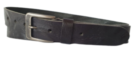 Leren Riem Zwart Met Nerf Structuur - 3,5 cm Breed - Dames Riem