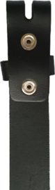 Leren buckle riem zwart 4 cm breed