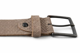 Leren Dames Riem Ecru - 3 cm - Slangenprint - Echt Leer