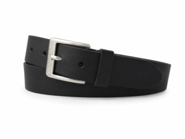 Zwarte leren dames- en herenriem 4 cm – stoere jeans riem van 100% buffel leer